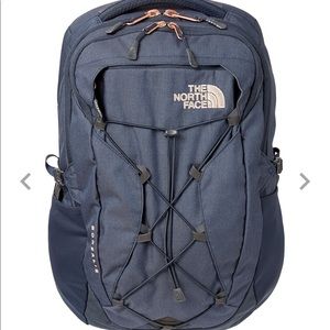 Navy & Rose Gold North face Borealis Backpack